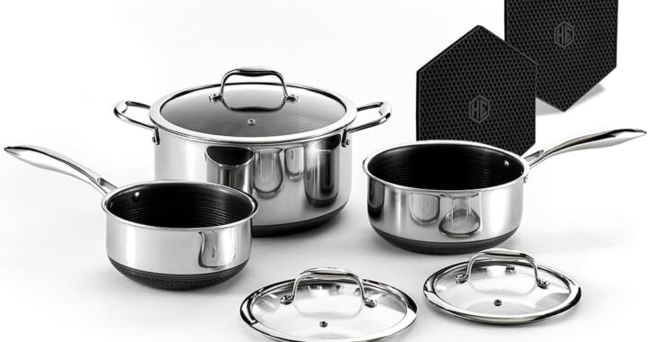 HexClad 6-Piece Hybrid Nonstick Pot Set