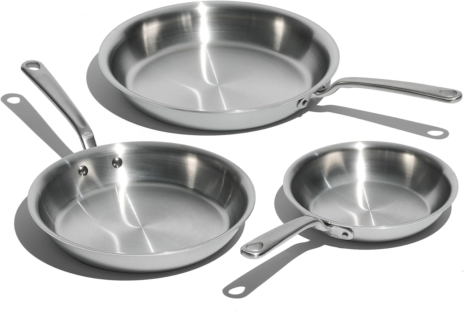 Made In Cookware – 3-Piece Stainless Frying Pan Set  (Professional 5-Ply Construction)