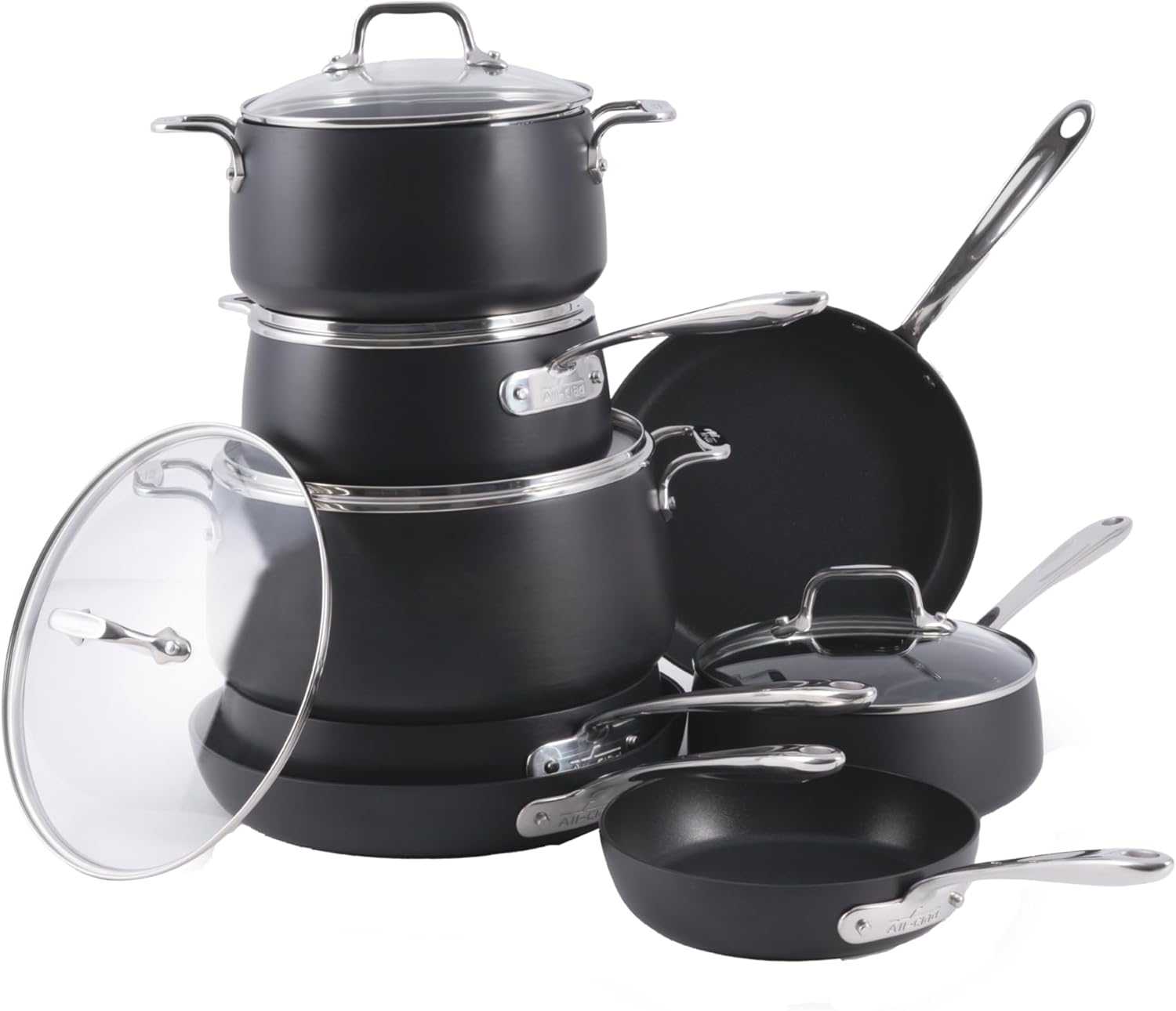 All-Clad HA1 Hard Anodized Nonstick Cookware Set – 13 Piece